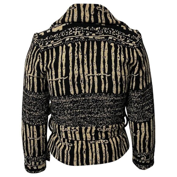 IRO Aska Embroidered Moto Knit Wrap Jacket Size 2 EUC - Picture 2 of 15
